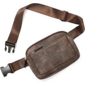 Mini Crossbody Waist Bag Adjustable Strap, Coffee